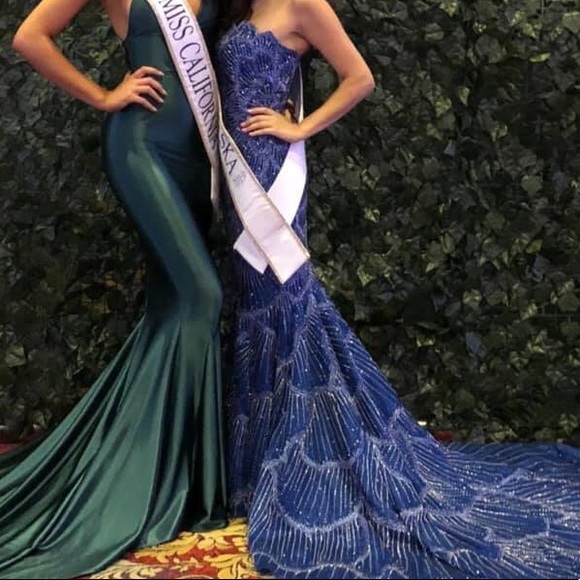 Blue Pageant Dress, Stephen Yearick Couture - Picture 9 of 9